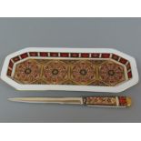 Royal Crown Derby desk set of octagonal form with Old Imari decoration, length 24.5 cm, pattern