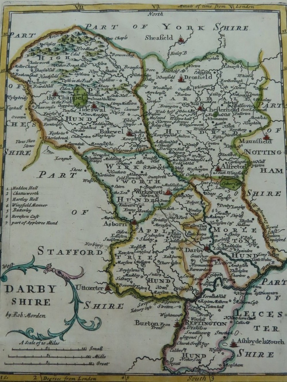 Robert Morden 1695, Cambridgeshire, scale 5 miles = 6.2 cm, coloured and unframed, together with - Image 2 of 4