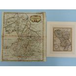 Robert Morden 1695, Cambridgeshire, scale 5 miles = 6.2 cm, coloured and unframed, together with