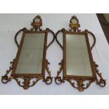 Good pair of Edwardian style gilt and jesso mirrors with decoration of scrolls, swags and shells.