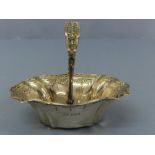 Pretty Edwardian chased silver bonbon basket, Birmingham 1906, maker L&S