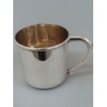 GVI silver mug of plain form. Birmingham 1946, 3.5 ozt, maker R.C. (not engraved)