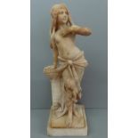 Ada Cipriani (19th / 20thC) Italian, semi nude Arab girl standing by an off white mottled marble