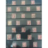 Collection of mostly 1d Penny Red used postage stamps