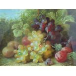 R. Caspers, Still life grapes and plums, Oil on board, Signed, 20 x 24 cm