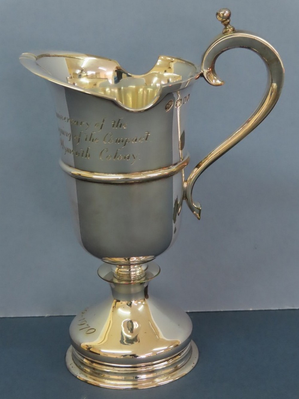 Sterling silver jug commemorating the 350th anniversary of the Mayflower 1620 - 1990. Limited - Image 2 of 3