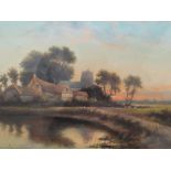 William Langley (1880 - 1920) British, Near Marlow, Oil on canvas, signed, 50 x 70 cm