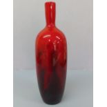 Royal Doulton Flambé Veined red and blue glazed bottle vase No. 1617. Ht. 35.5 cm