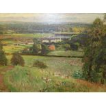 Albert Woods ARCA (1897-1944) British, Ribble Valley, Oil on canvas, Signed, 62 x 92 cm