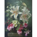 Gerald Cooper, Still life flowers in a vase, Oil on a board, Signed, 50 x 40 cm