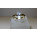18ct gold solitaire diamond ring, size N. 0.5 ct approx.