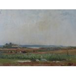 William Hoggatt, Marsey Meadows, Port St. Mary, Oil on ply wood board, Signed, see artist