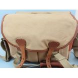 Two Billingham beige and brown leather camera bags