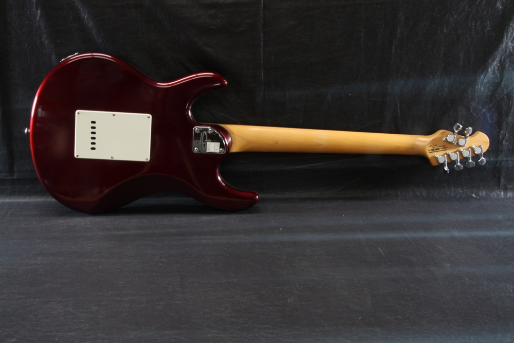 OLP red electric guitar - two single and one humbucker pickups, five way switch, one volume and tone - Image 2 of 3