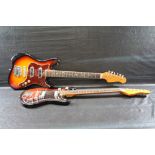 Two Japanese possibly Tiesco electric guitars