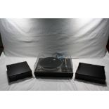 LINN - LP12 turn table, power amp and pre-amp all in original boxes - turn table cover crack to