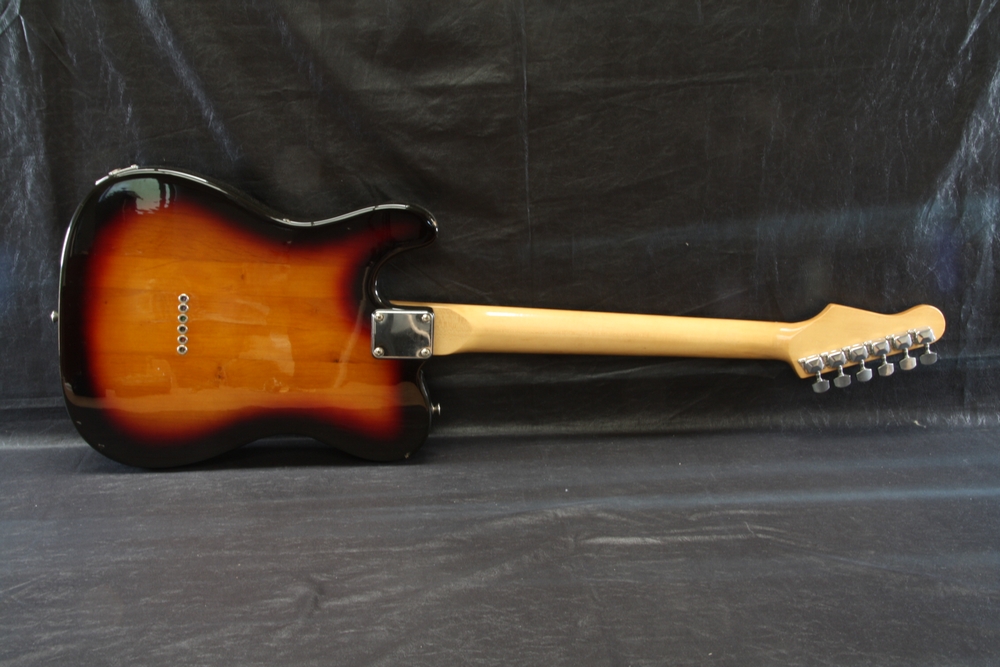 Jim Harley sunburst telecaster style guitar lipsick neck pickup and single coil bridge pickup, three - Image 2 of 3