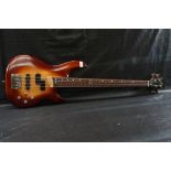 Cheri fretless bass guitar chrome hardwood sunburst finish