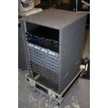 Stage rack flight case carpeted 19" stage rack