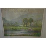 William Hoggatt (1879-1961) British, An autumn morning in Sulby, Pastel and watercolour, Signed,