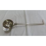 19th / 20thC German .800 silver punch ladle in the form of a jockey's cap and whip - length 39 cm