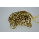 15ct gold muff chain - length 53 ins. - weight 30g