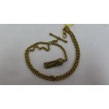 15ct gold rope twist link chain with T bar and tassle. 32g