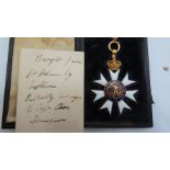 Most Distinguished Order of St Michael and St George with ribbon and clamp, possibly awarded to