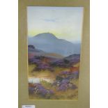 I Carlisle ?, Purple heather on the hills, Watercolour (PAIR), Signed, 11 x 6 ins.