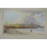 John Millar Nicholson (fl 1876-1888), Peel Castle, Isle of Man, Watercolour, Signed, titled and