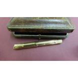 15 ct. gold "Swan Pen" Mabie Todd & Co., New York, fountain pen with engine turned chevron