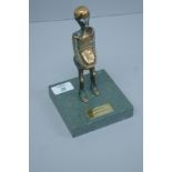 John Mulvey, Hunger, Bronze on green marble base, 1972. Ht. 5 ins.