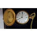 18ct gold hunter top-winding pocket watch by J.W. Benson (working)