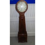 Paterson, Edinburgh, grandmother clock with painted dial, single keyhole, inlaid mahogany case on