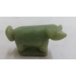 Chinese pale green jade figure of a dog - 2.75 ins.