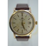 Movado gents' Kingmatic sub-sea 28 jewel wrist watch with date, gold batons and hands (in working
