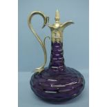 Victorian silver and amethyst glass claret jug. London 1840. Maker Rawlins and Sumner