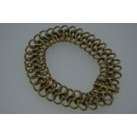 9ct gold ring link bracelet - 29.5g