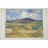 William Hoggatt RI, The end of the harvest, Oil on board, Signed see label verso, 8 x 10 ins.