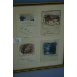 William Hoggatt, four watercolour greeting cards in watercolour on small cards (4.5 x 3.5 ins.)