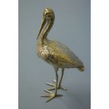 19th / 20thC continental silver stork. Ht. 10 ins.