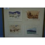 William Hoggatt, Four watercolour scenes on small cards (3.5 x 4.5 ins.). Circa 1929