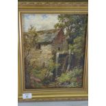 Samuel Henry Baker, Mill at Llansantffraid near Corwen, Oil on canvas, Signed and titled to back, 13