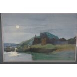 Nancy Corkish, Peel Castle in the Moonlight, Watercolour, Signed and dated '06, 15 x 22 ins.