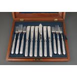 Elkington & Co. Silverplate Fish Service for Twelve , 1852, incl. 12 each fish forks (l. 7 7/8