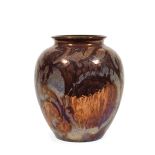 Dutch Mid-Century Metallic Lustre Vase , c. 1950, Jan van Schaik for Gouda, signed, h. 10 1/2 in.,