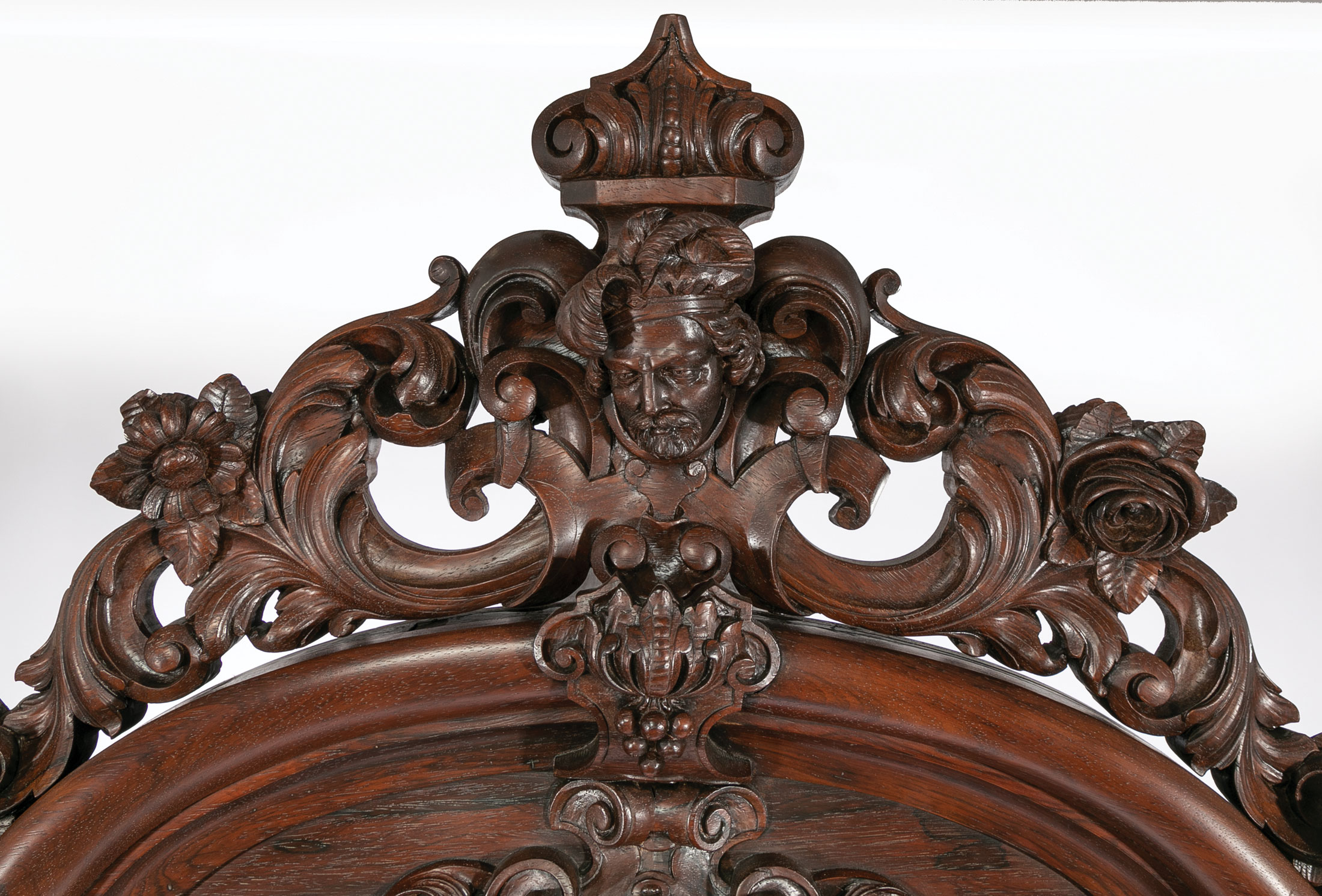 Very Fine American Carved Rosewood Bedroom Suite , mid-19th c., labeled A. (Alexander) Roux, incl. - Image 11 of 20