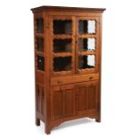 Southern Walnut Pie Safe , 19th c., scallop molded opening, shelf interior, now glazed as a