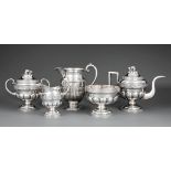 Important John Ewan (1786-1852), Charleston Coin Silver Tea Service , wc. 1823-1852, marked "J.EWAN"