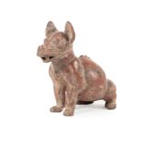 Pre-Columbian Pottery Figure of a Dog , 200 B.C. - 300 A.D., Colima, Mexico, red-slip surface,